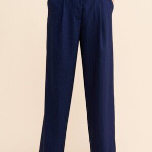 Lioness Brentwood Pleated Pinstripe Wide Leg Pants XS
